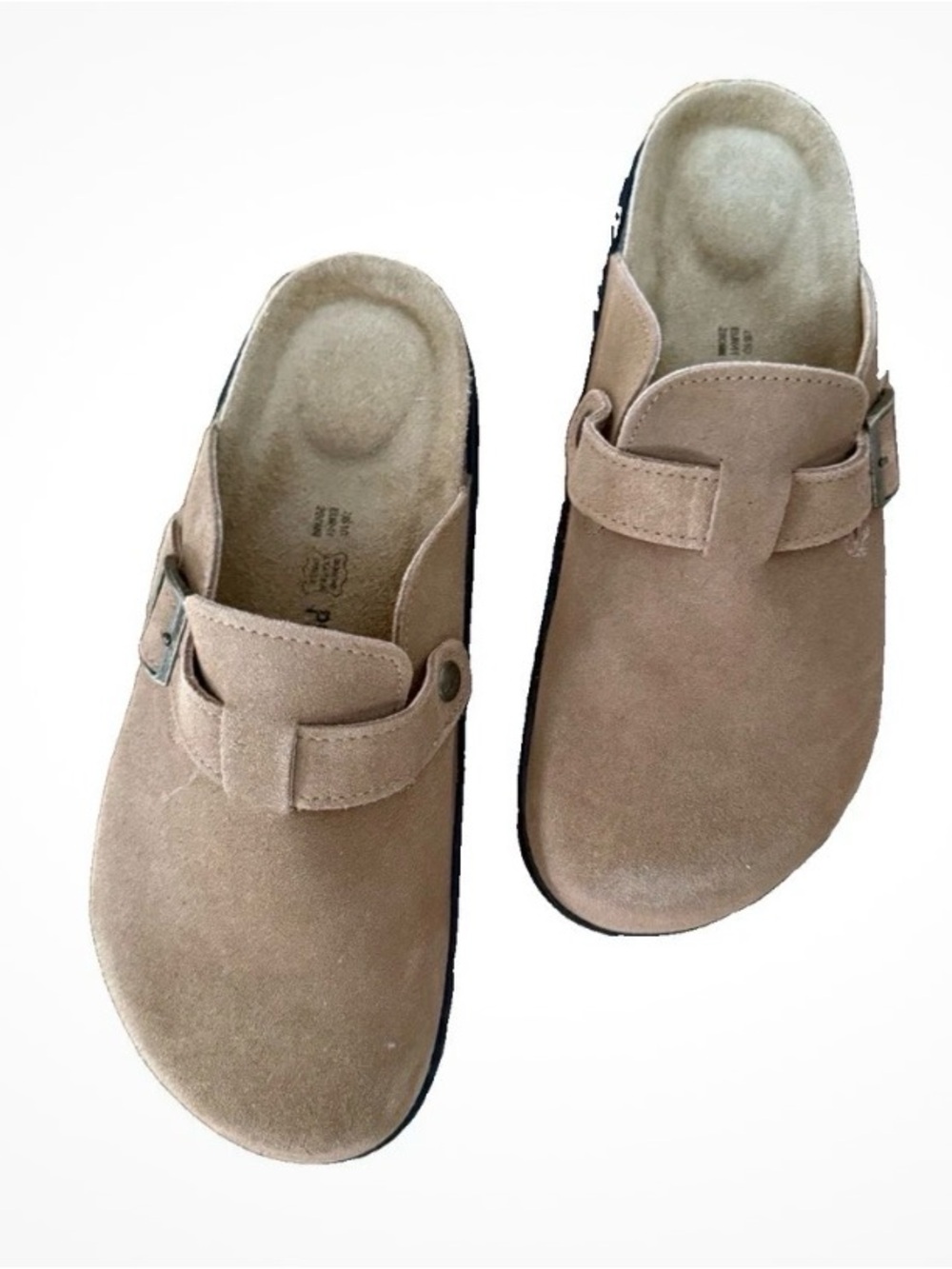 Project Cloud-Benton Chunky Brown Leather Clog Buckle Adjustable Strap size-10 - Picture 3 of 4